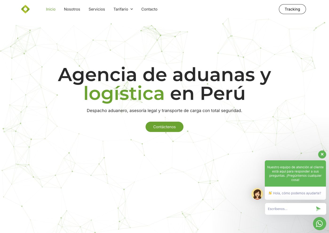 Captura real de la web de Logística Los Olivos