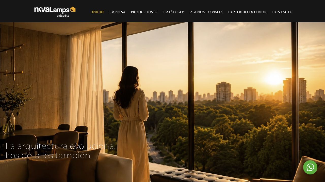 Captura real de la web de Novalamps · Novaelec