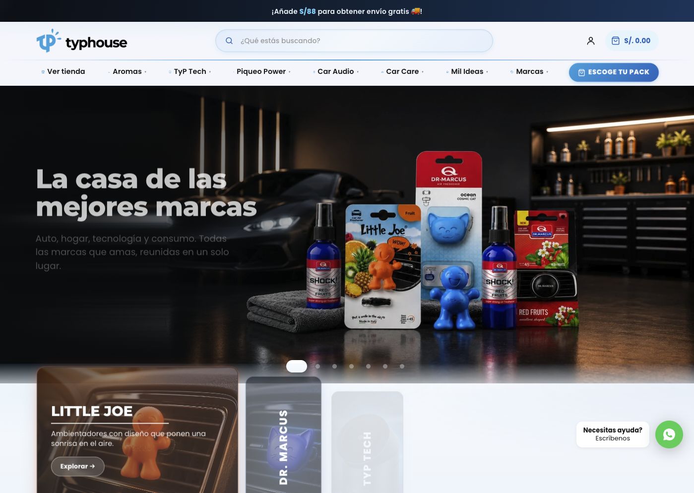 Captura real de la web de Typhouse